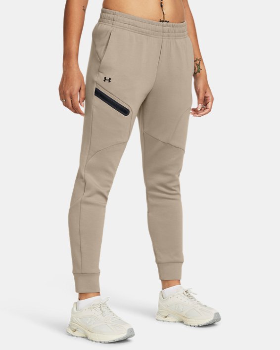 Women's UA Unstoppable Fleece Joggers in Brown image number 0